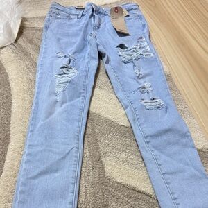 Levi's Light Blue Ripped Skinny Jeans